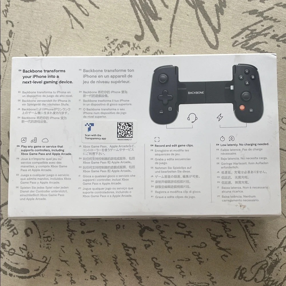 Backbone One Mobile Gaming Controller - Black. NIB